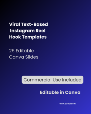 Viral Text-Based Instagram Reel Hook Templates – 25 Editable Canva Slides (Commercial Use)