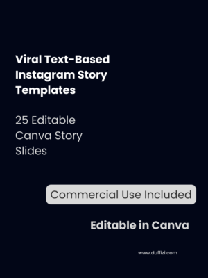 Viral Text-Based Instagram Story Templates – 25 Editable Canva Slides (Commercial Use)